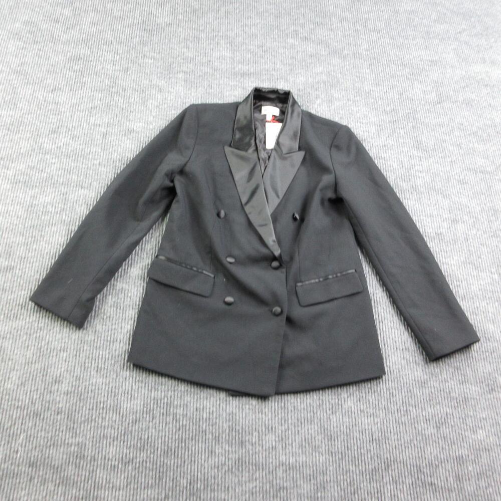 Open Edit Blazer Womens S Black Tuxedo Shawl Lapel Lined Six-Button NWT